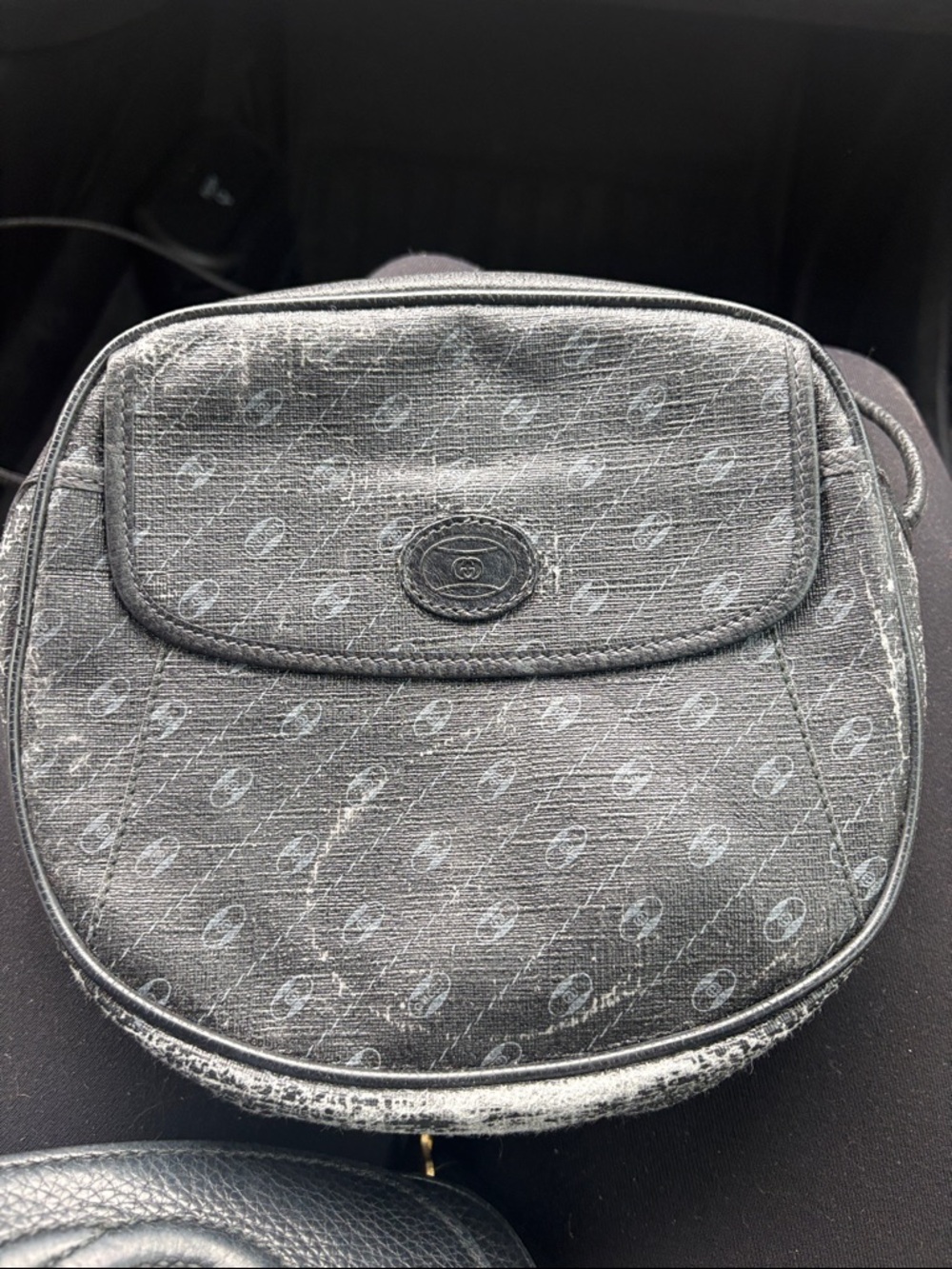 Gucci Black Monogram Messenger Bag